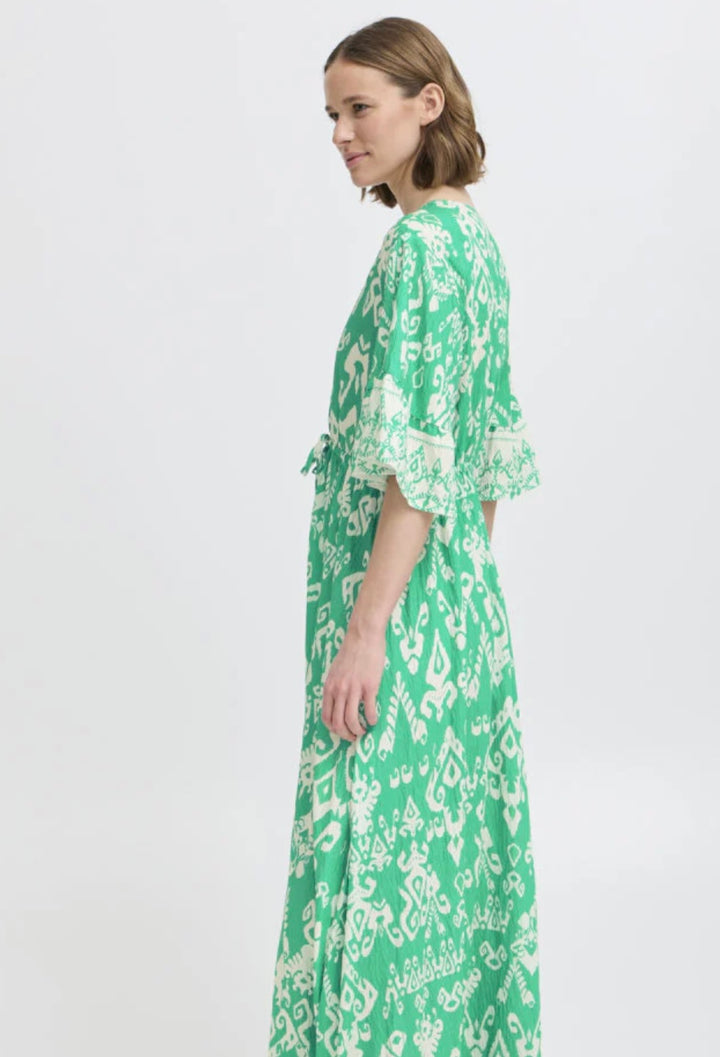JASMINA LONG DRESS VIVID GREEN ETH MIX
