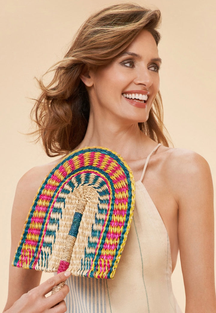 WOVEN MULTI CARNIVAL SUMMER FAN