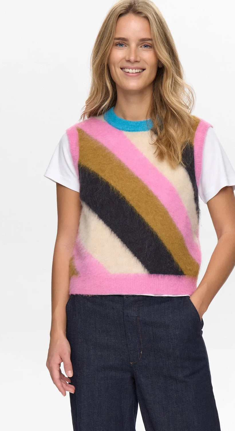 SURI MULTI STRIPE VEST OBSIDIAN