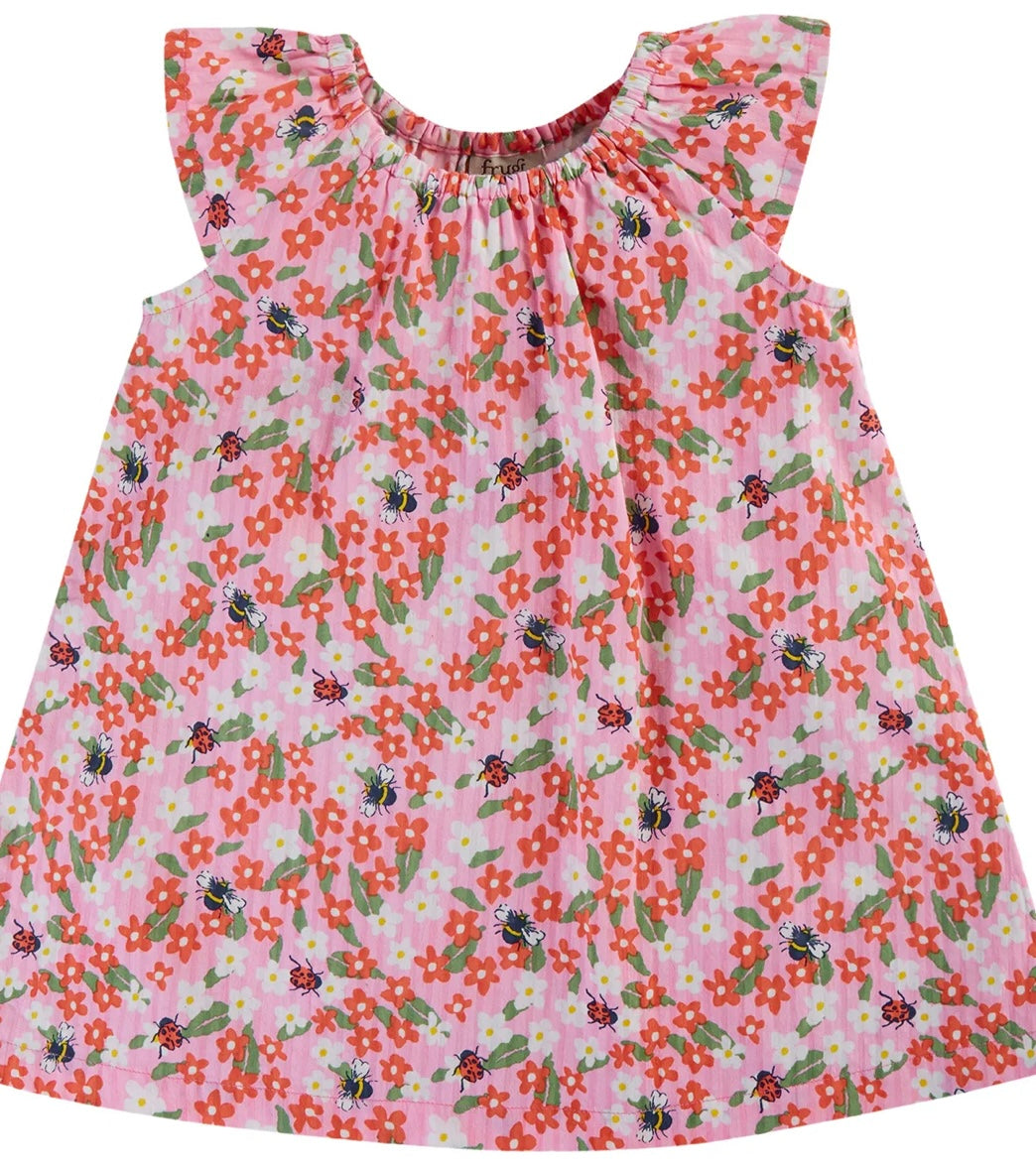 LOWEN SEERSUCKER PINK FLORAL FLORAL FUN DRESS