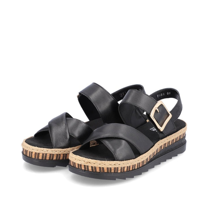 V7951-00 LADIES' SANDALS BLACK SEITL. ANFLECHTER