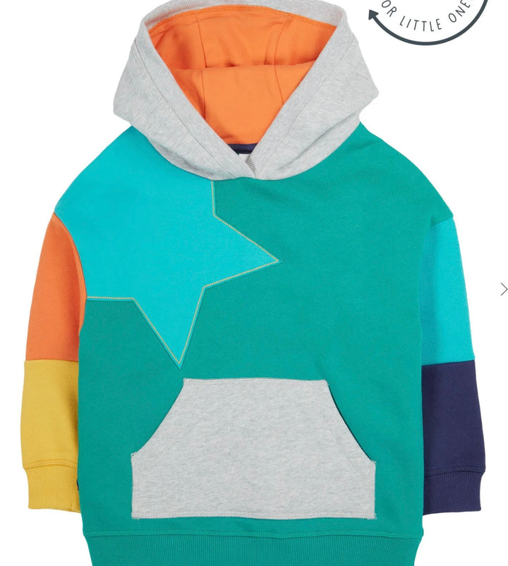 BRADY COLOUR BLOCK HOODIE, IGUANA/COLOURBLOCK STAR
