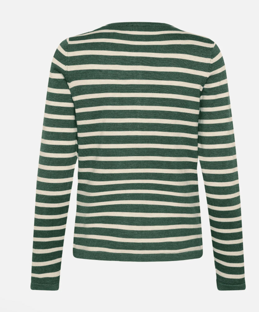 MILA SZ STRIPED CARDIGAN JUNE BROWN RICE STRIPE