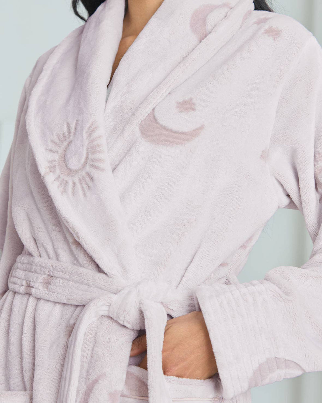 Fleece Burnout Cosmic Constellations Dressing Gown: UK 10