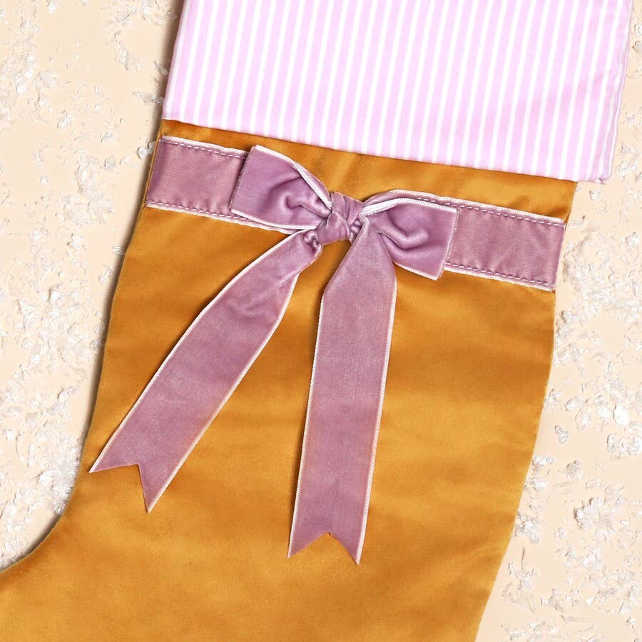 Velvet Bow Stockings: Yellow