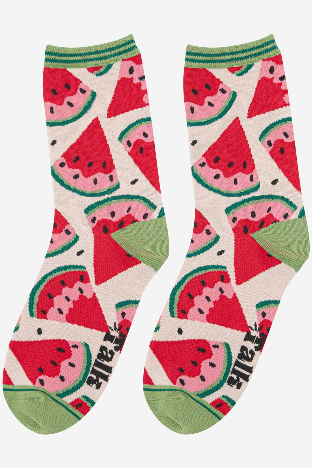 Women's Watermelon Slices Fruit Bamboo Socks: UK 3-7 | EU 36-40