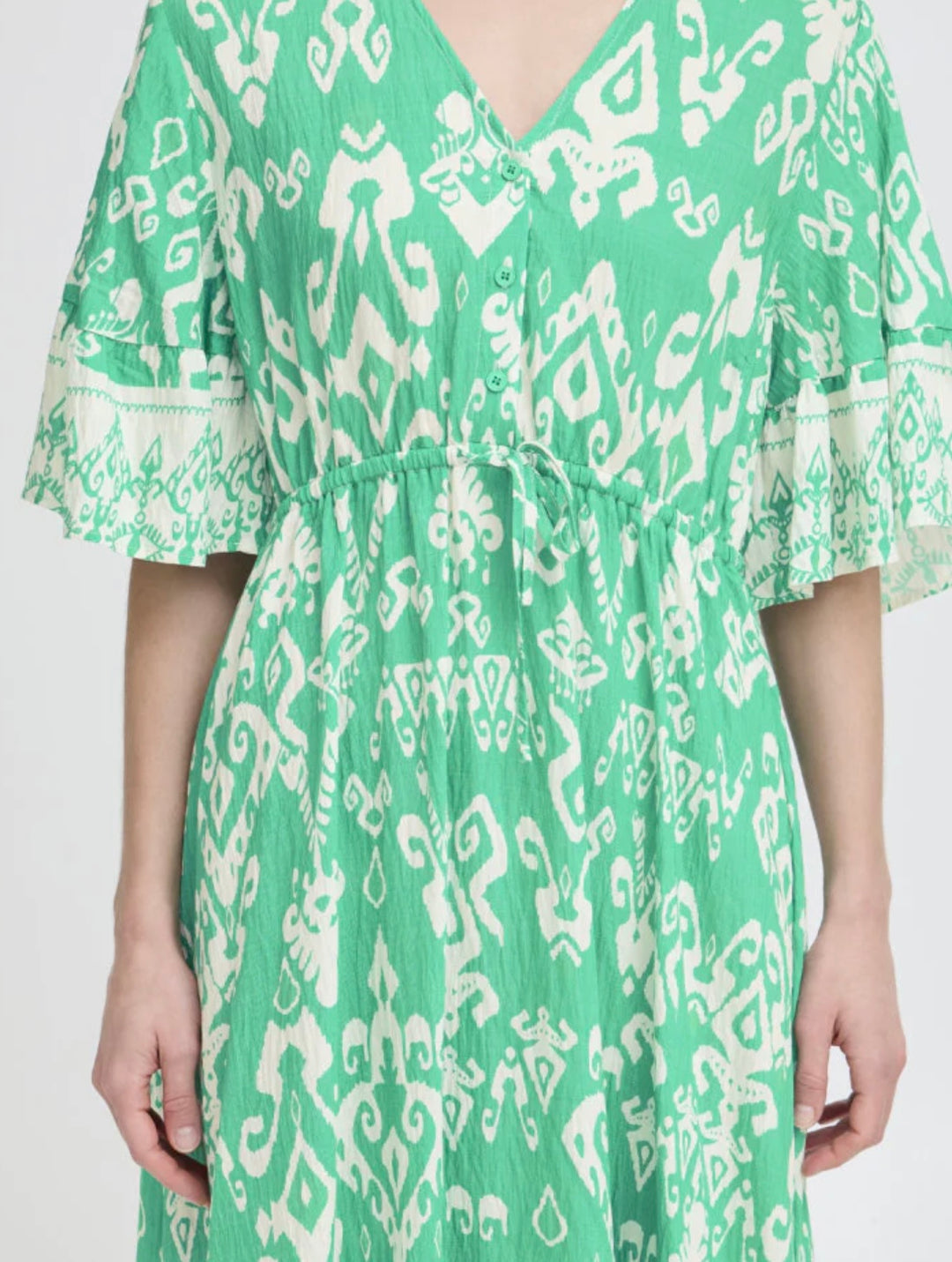 JASMINA LONG DRESS VIVID GREEN ETH MIX
