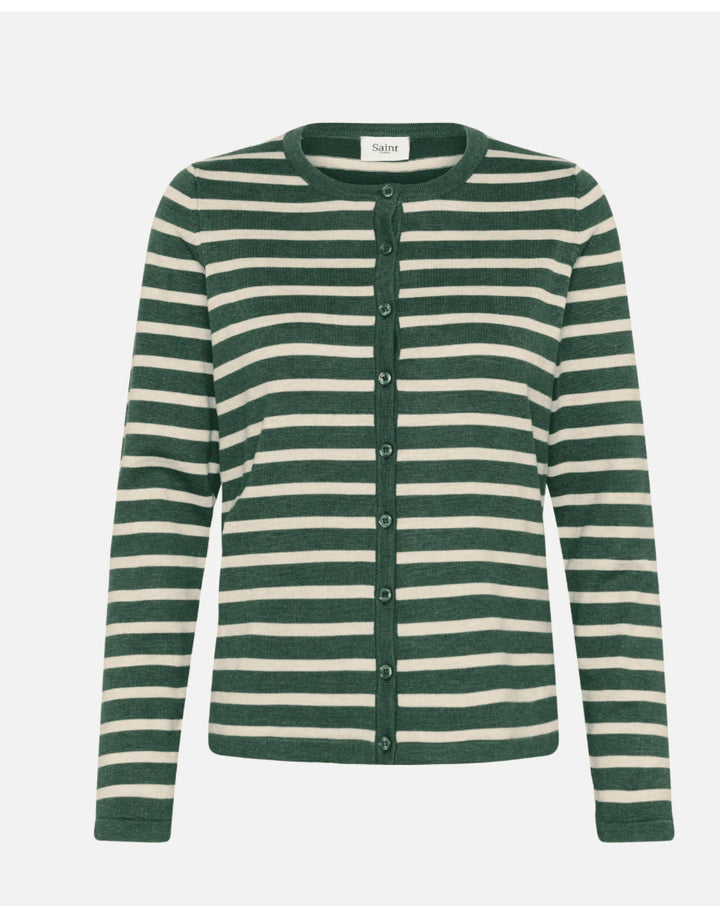 MILA SZ STRIPED CARDIGAN JUNE BROWN RICE STRIPE