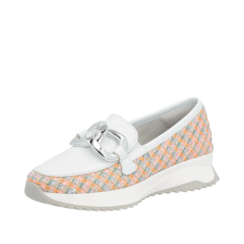 WHITE & PASTEL MIX WEAVE LOAFER