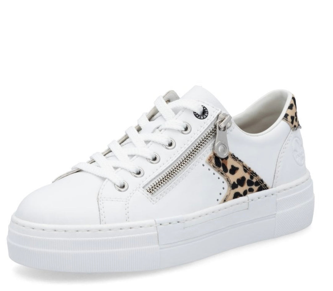 N4924-81 WHITE COMBINATION  ZIP SHOES