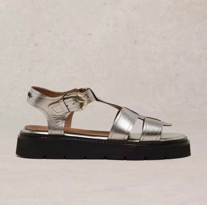 PEWTER ME ROSE LEATHER SANDAL