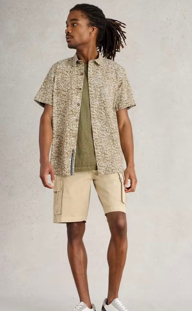 GREEN PRINT FINSBURY LEAF PRINTED SHIRT