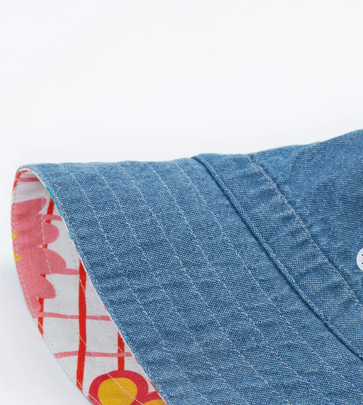 HATTIE REVERSIBLE HAT, PAINT A FLORAL / DENIM