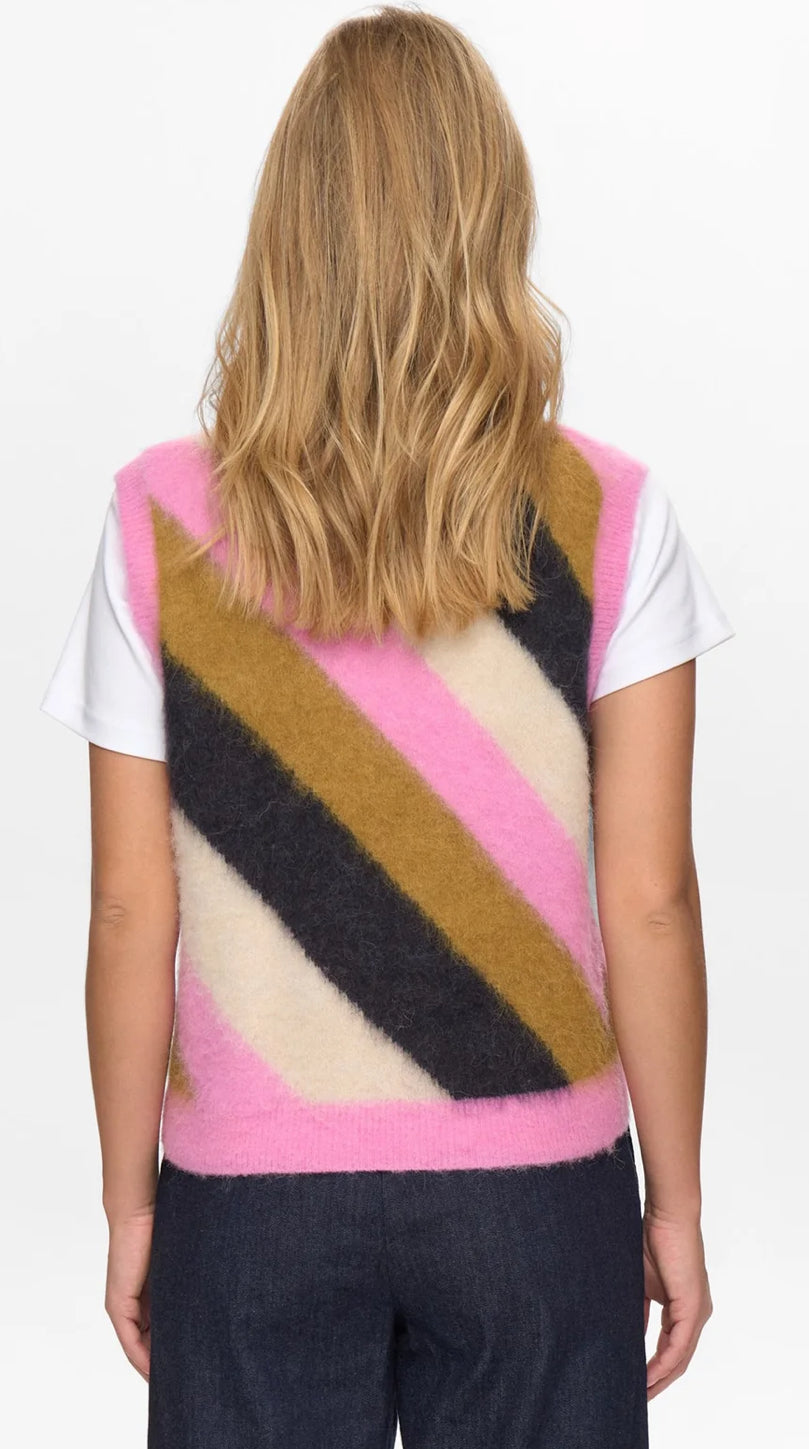 SURI MULTI STRIPE VEST OBSIDIAN
