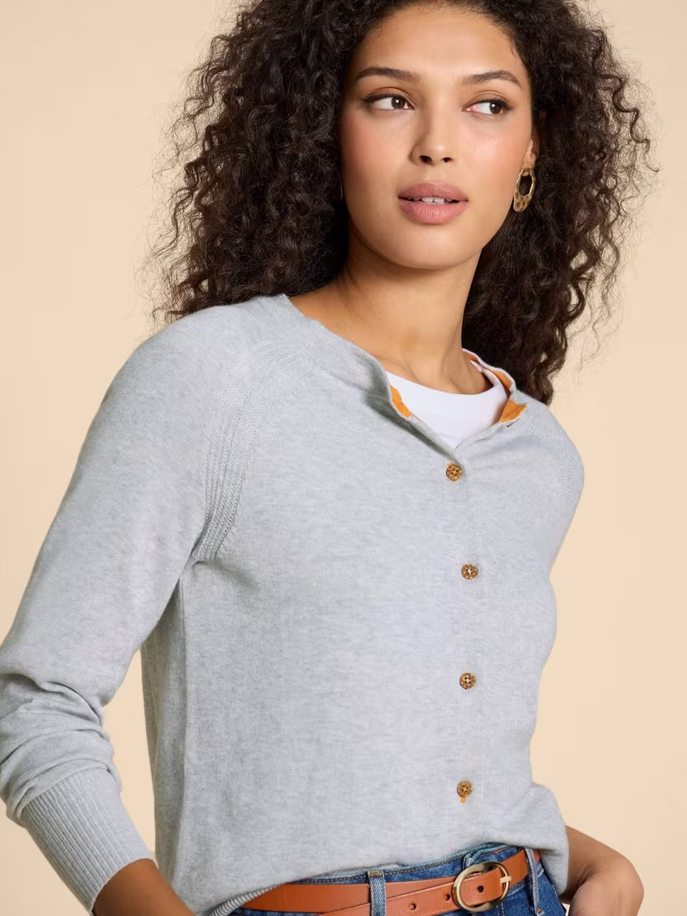 LULU CARDI GREY MARL