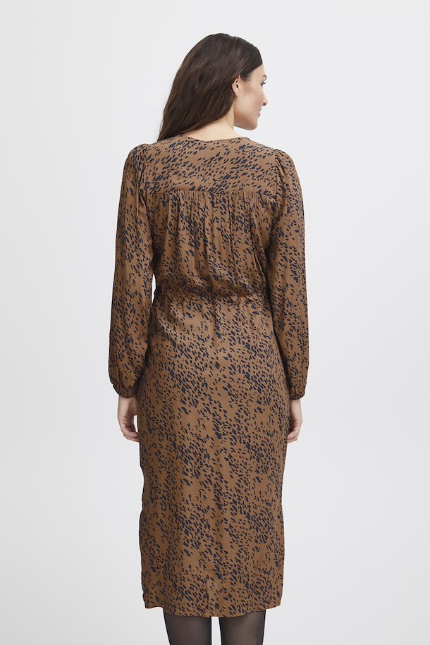 MOCHA ANIMAL PRINT SILJE DRESS