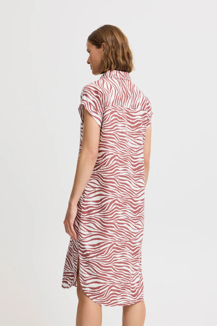 FALAKKA SS SHIRT DRESS ANIMAL LIGHT MAHOGANY MIX