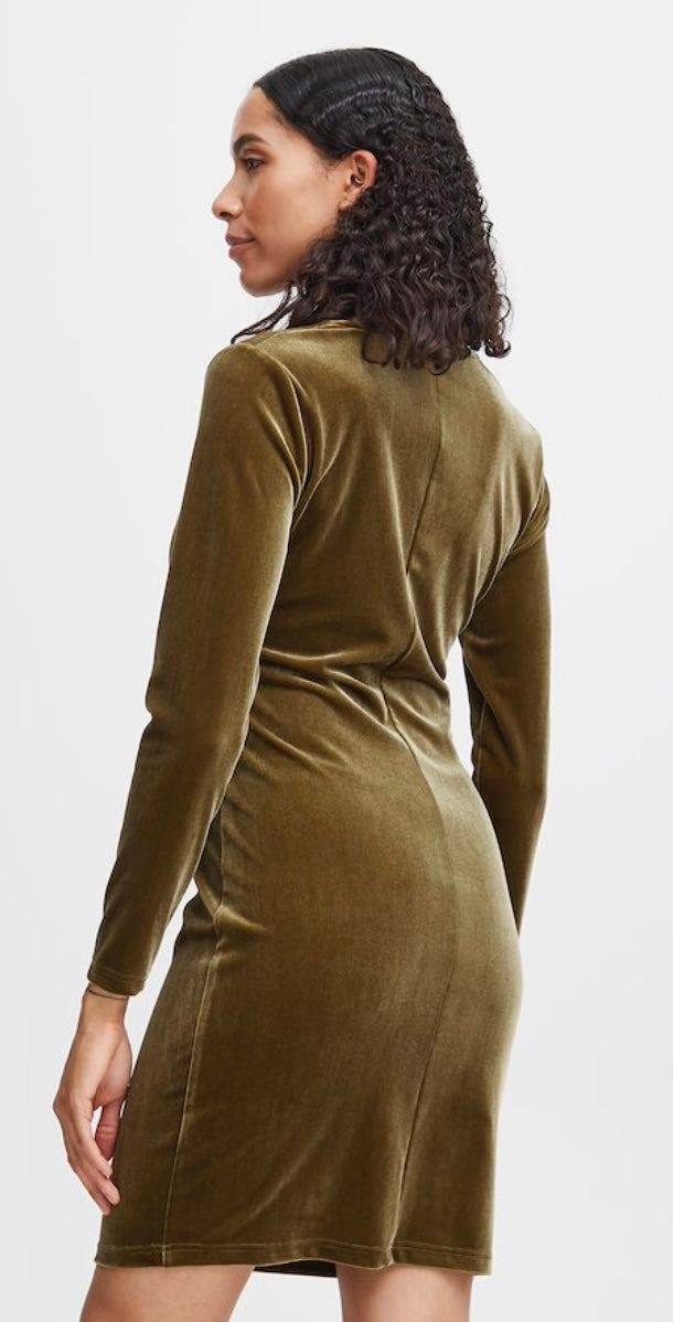 MILITARY OLIVE PERLINA DRESS