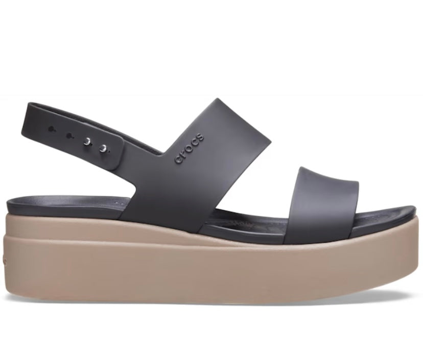 BROOKLYN LOW WEDGE BLACK/MUSHROOM WOMENS