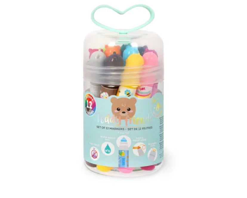SET OF 12 MARKERS- TEDDY FRIENDS