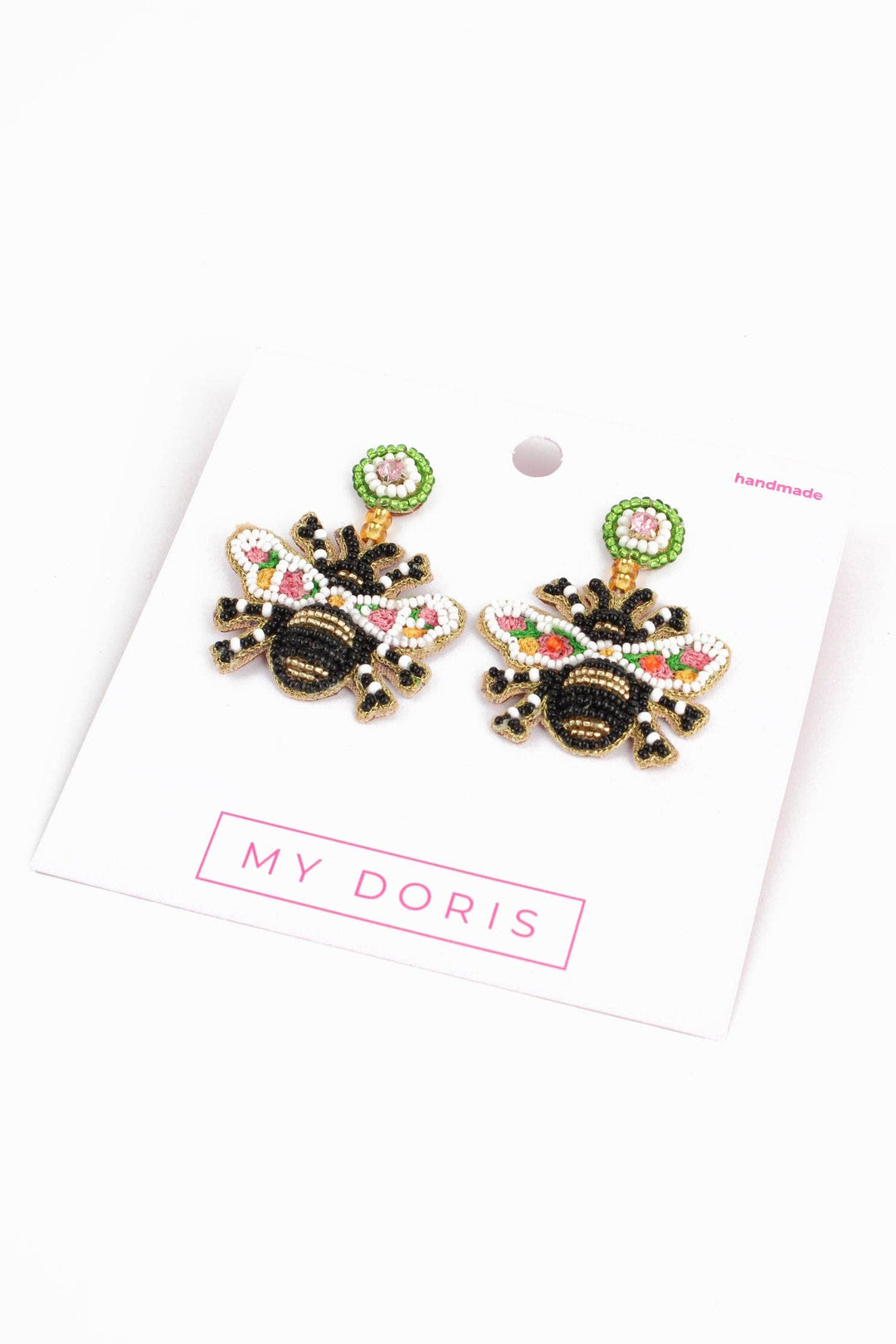 BEADED BEE EARRINGS