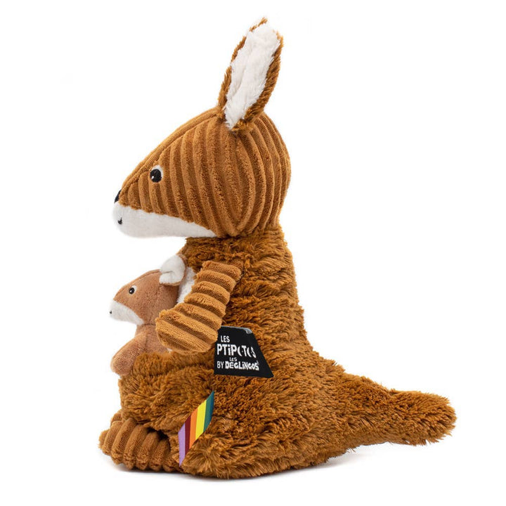 Les Ptipotos Keith The Kangaroo Mum & Baby Brown Sugar