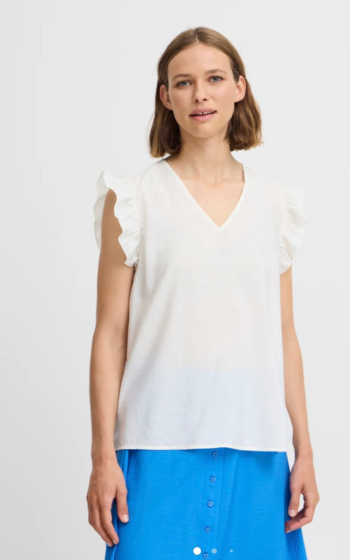MARSHMALLOW HAILEY V NECK TOP