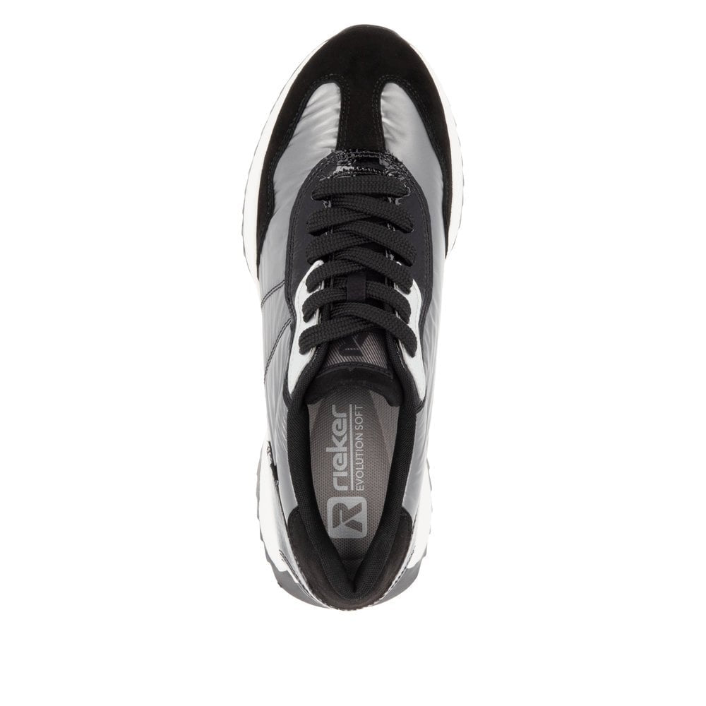 W1306-42 LADIES GREY COMBINATION SHOES