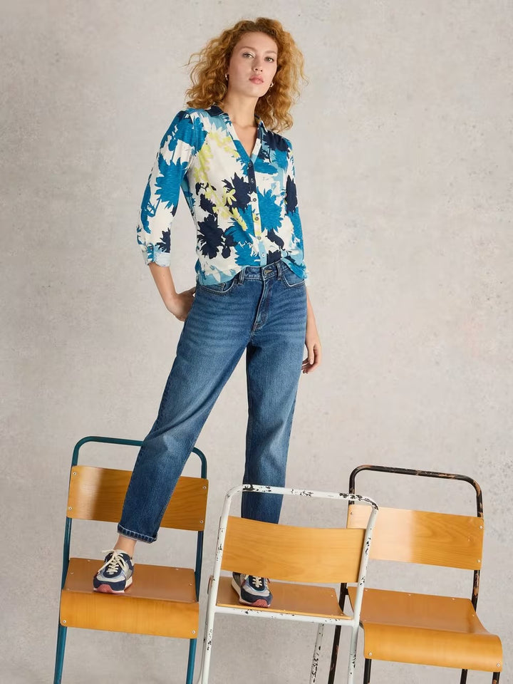 ANNIE JERSEY SHIRT WHITE MLT