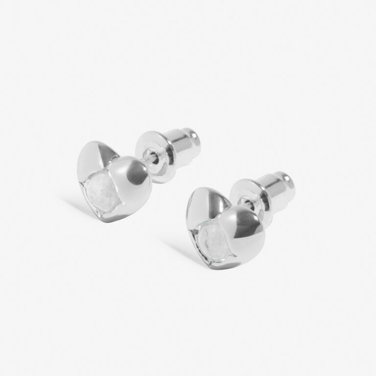 APRIL ROCK CRYSTAL BIRTHSTONE EARRINGS SILVER PLATED