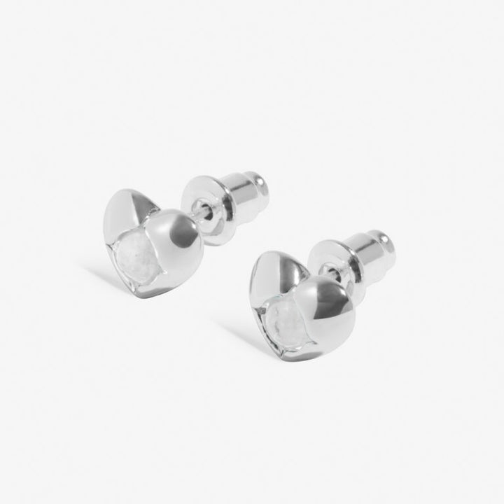APRIL ROCK CRYSTAL BIRTHSTONE EARRINGS SILVER PLATED