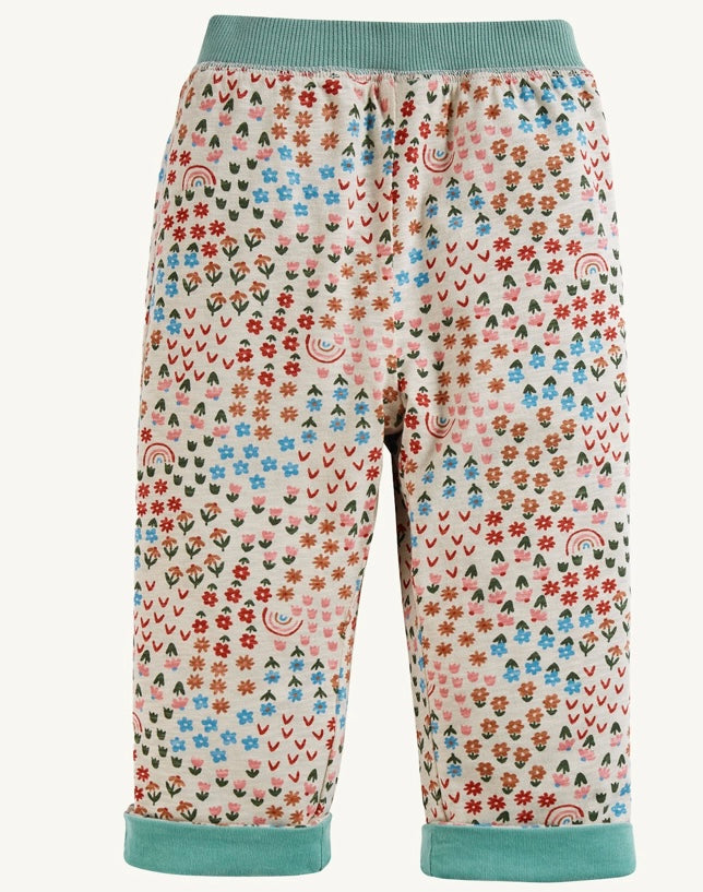 MOSS FLORAL FUN TESS CORD REVERSIBLE TROUSERS