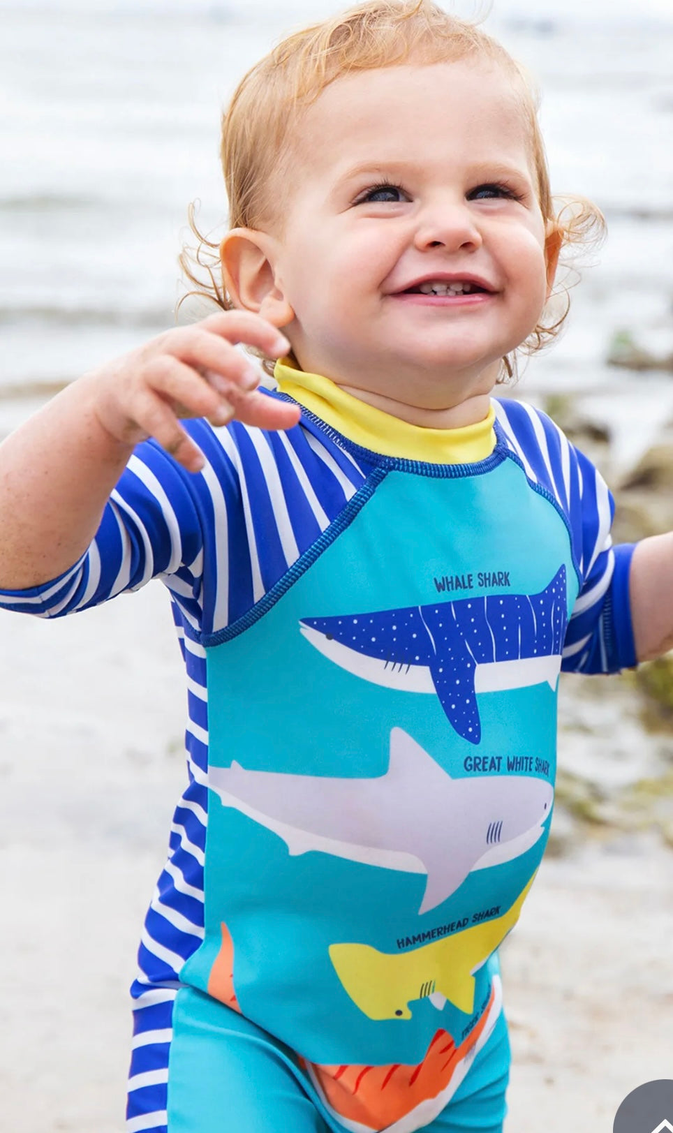 LITTLE SUN SAFE TROPICAL SEA/SHARK SWIMSUIT