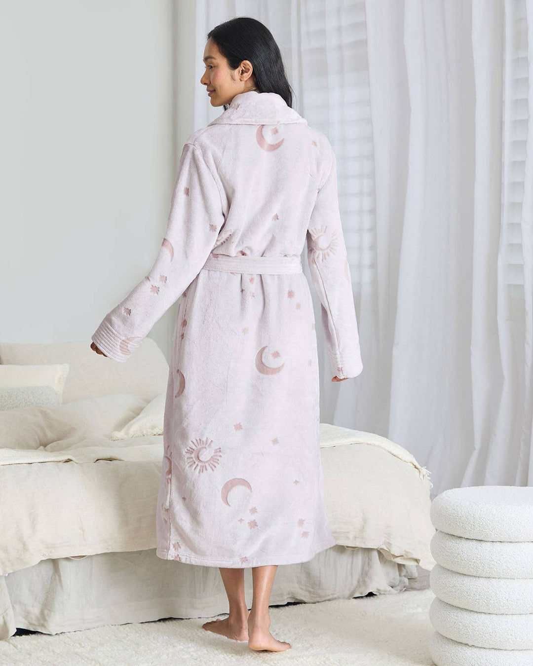 Fleece Burnout Cosmic Constellations Dressing Gown: UK 12