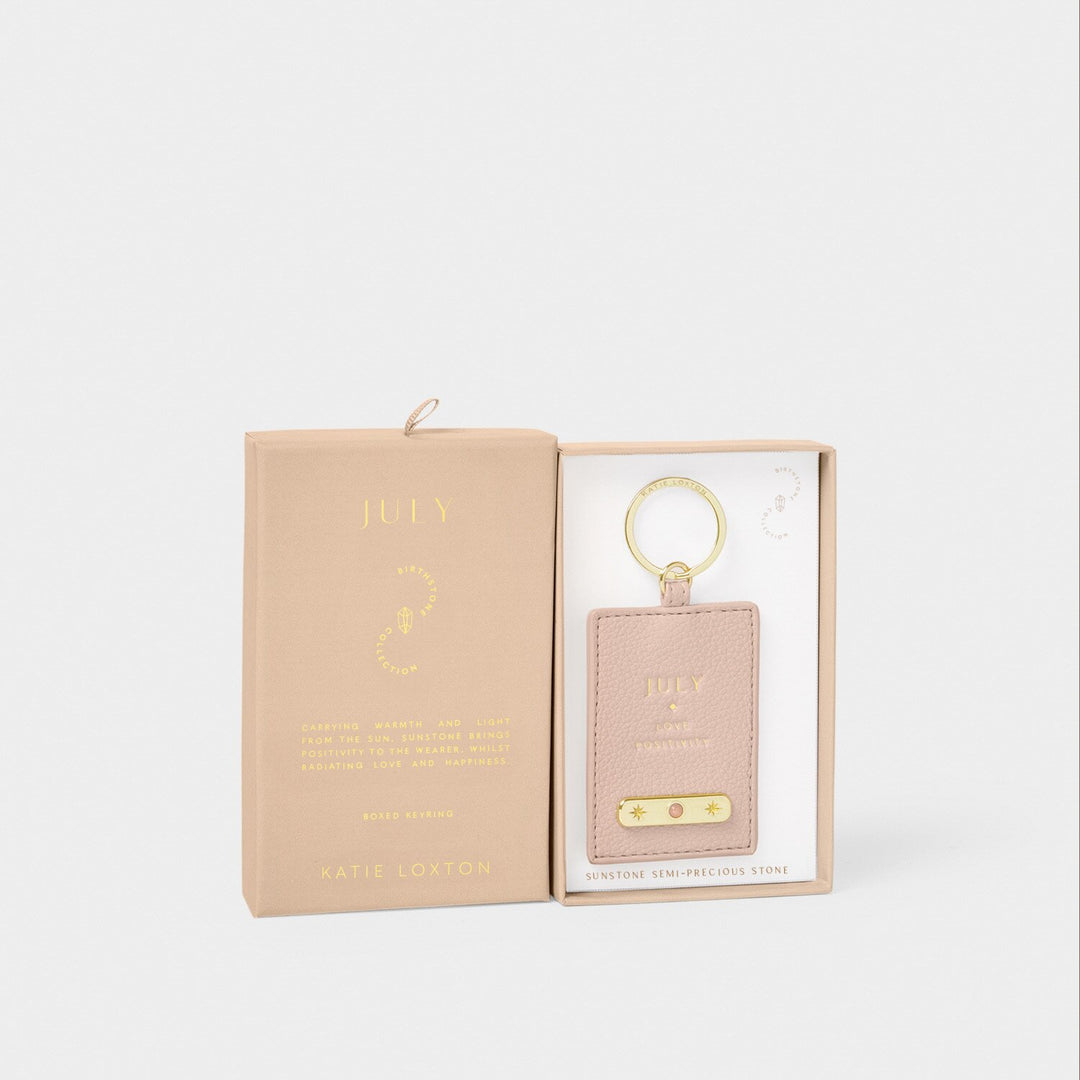 BIRTHSTONE KEYRING JULY NUDE PINK