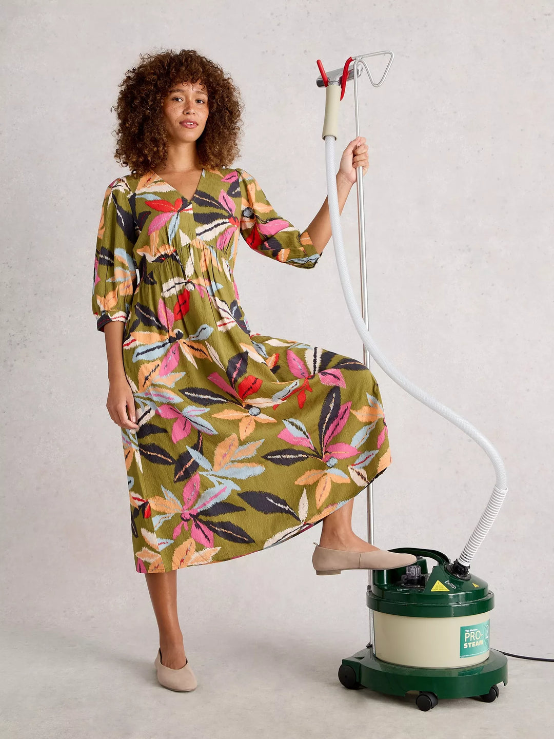 GREEN MULTI LUCY MIDI DRESS