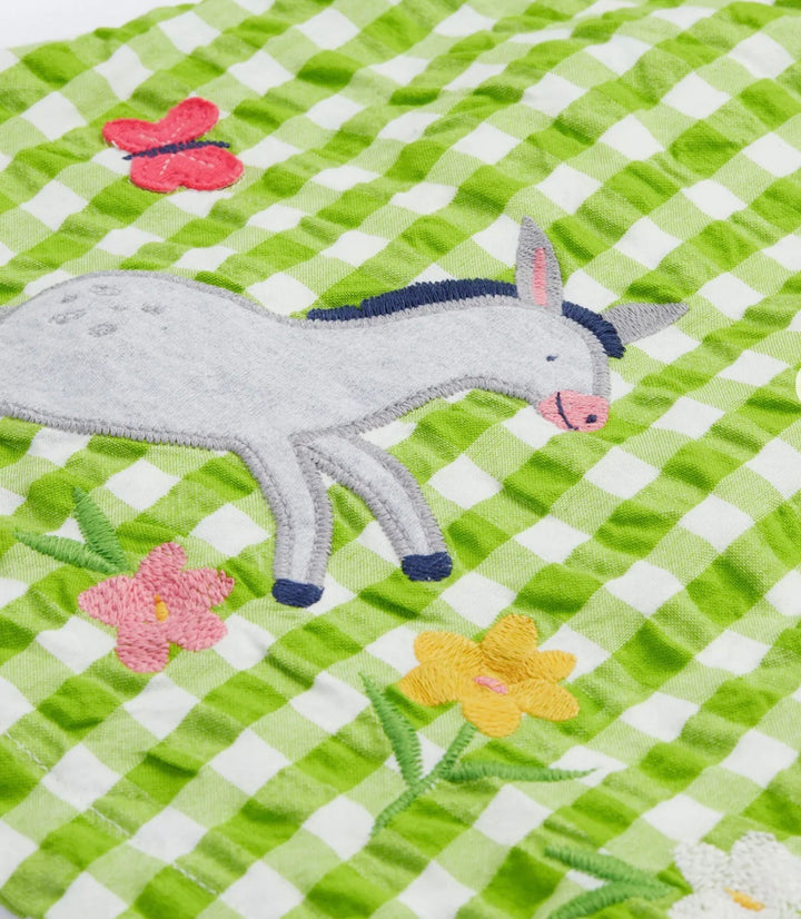 MYRTLE BODY DRESS, MACAW GINGHAM/ DONKEY
