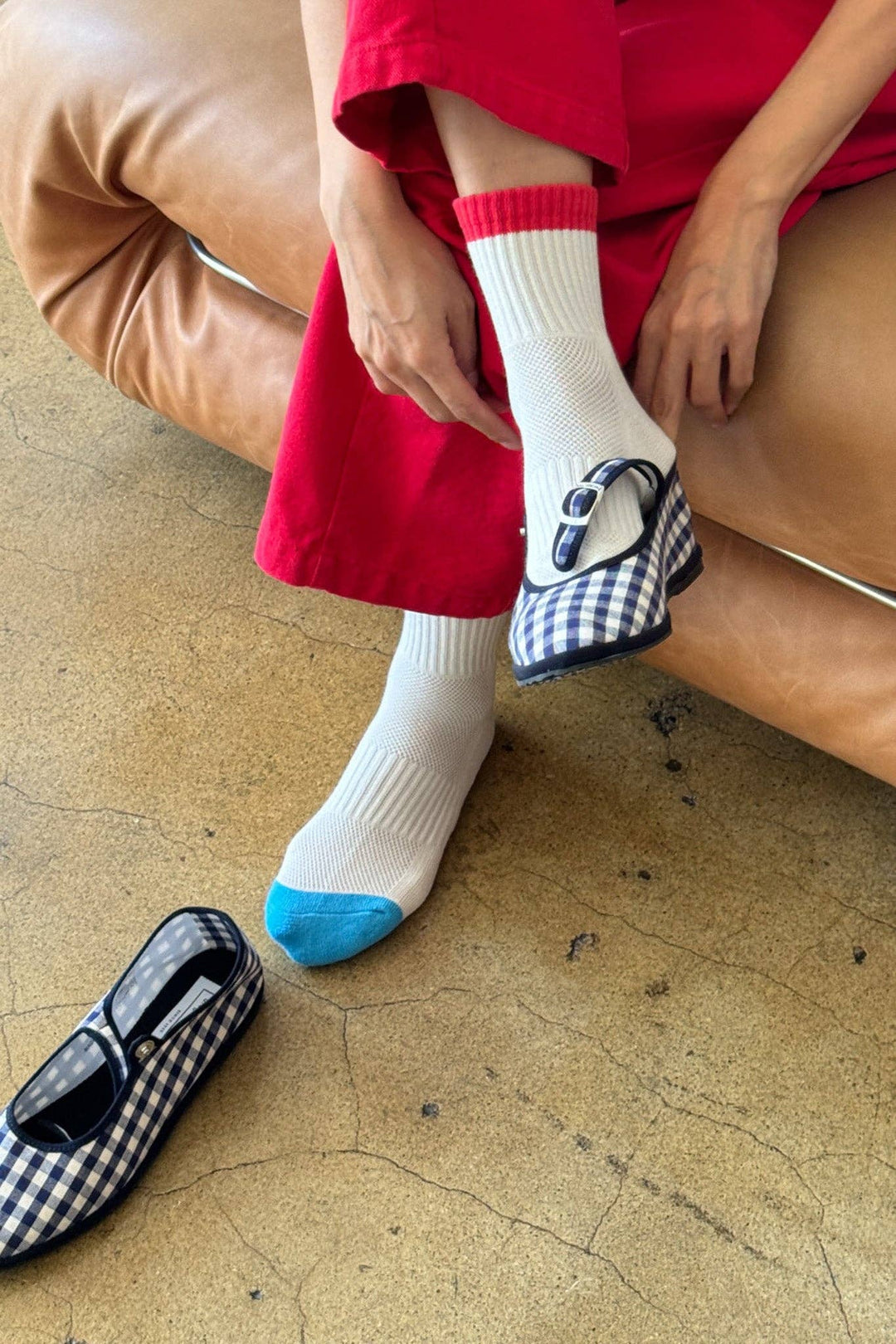 Color Block Girlfriend Socks : Rose Green