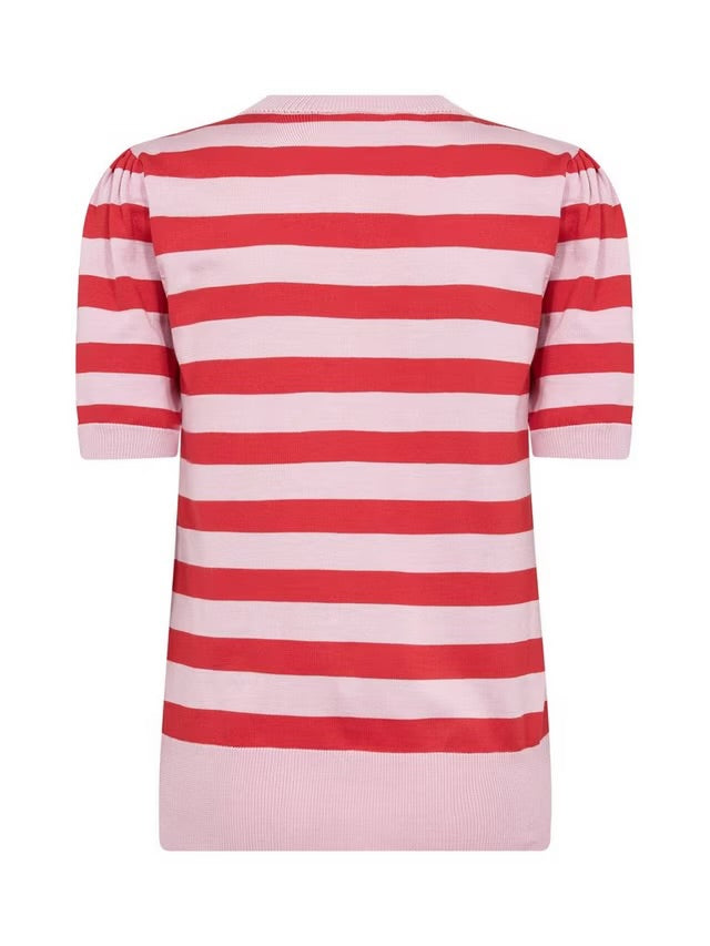 PINK POINCIANA BLOCK STRIPE MILA PULLOVER