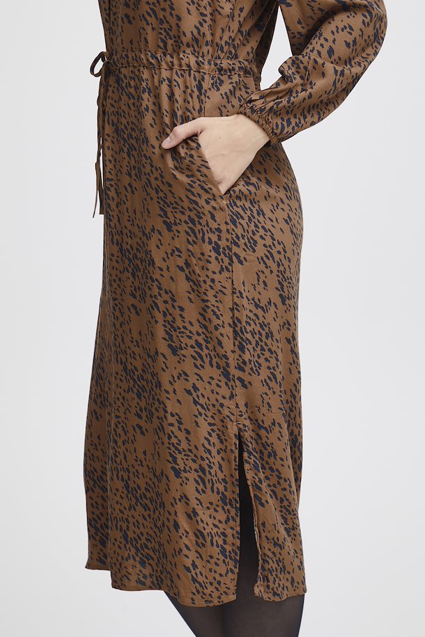 MOCHA ANIMAL PRINT SILJE DRESS