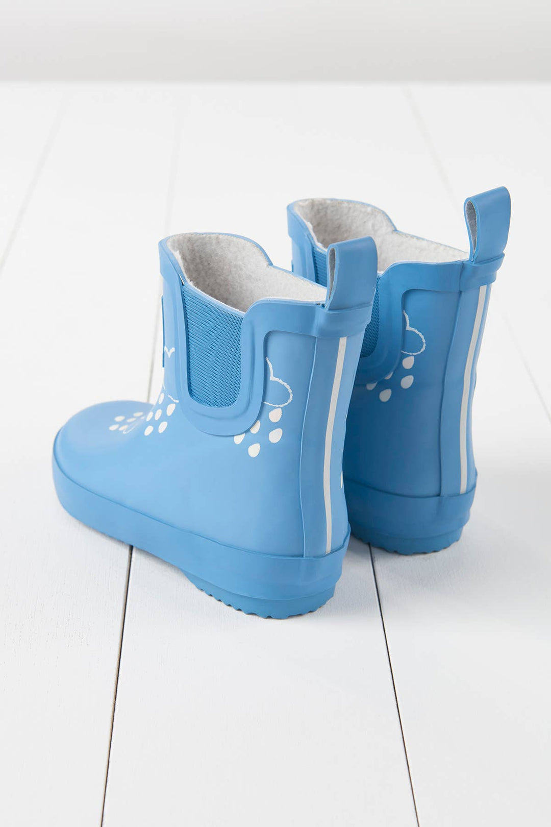Cornflower Blue Short Colour-Changing Kids Wellies: UK6