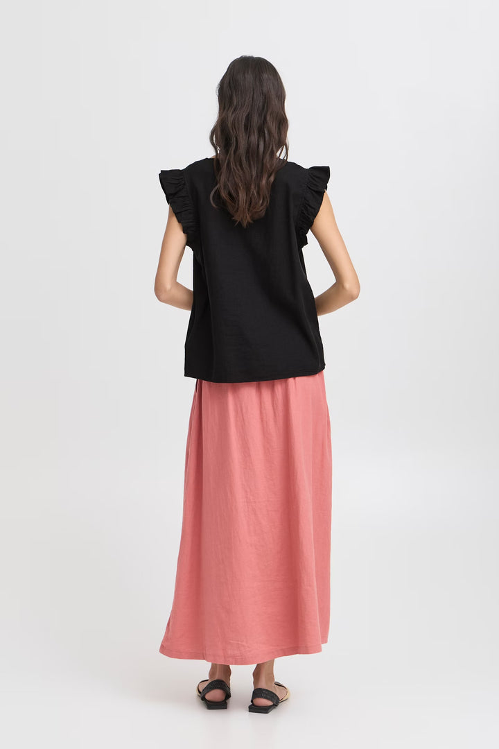 FALAKKA RUFFLE SHIRT BLACK
