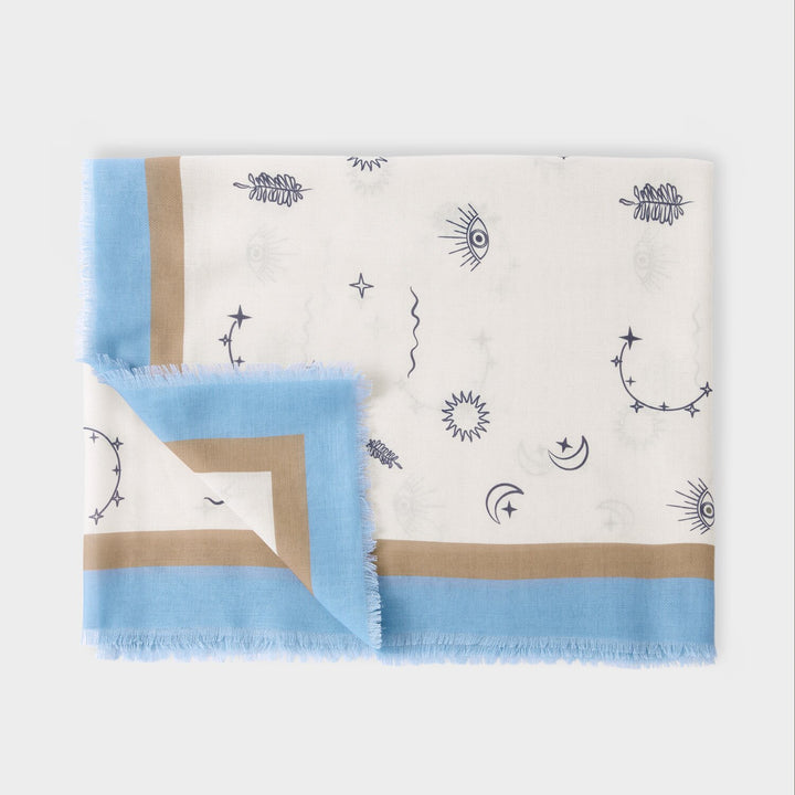 PRINTED SCARF BOHO CELESTIAL OFF