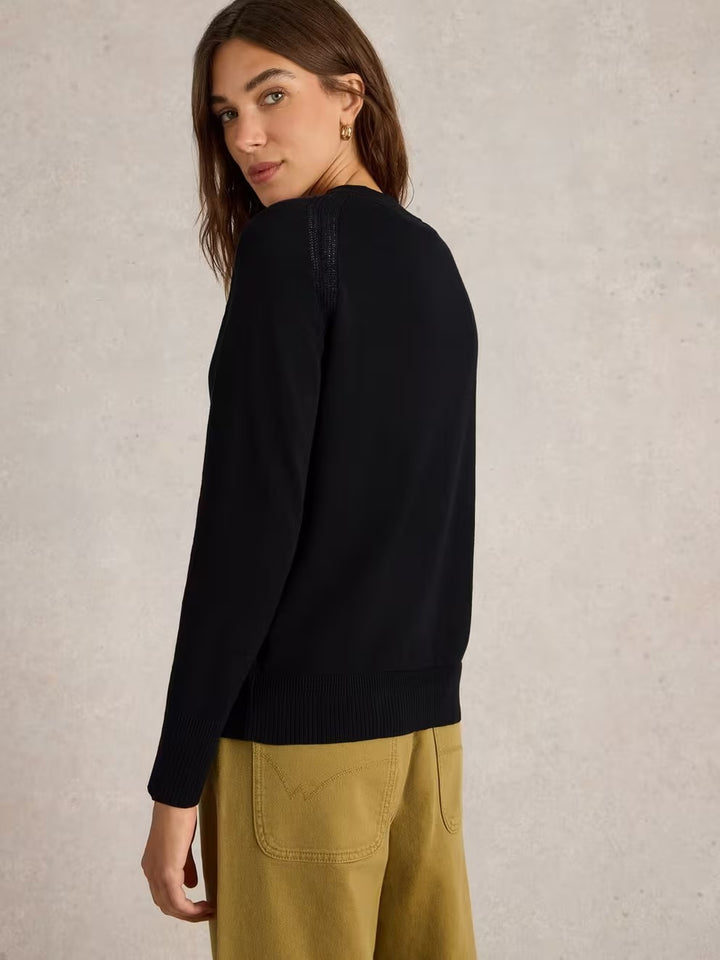 LULU CARDI PURE BLK