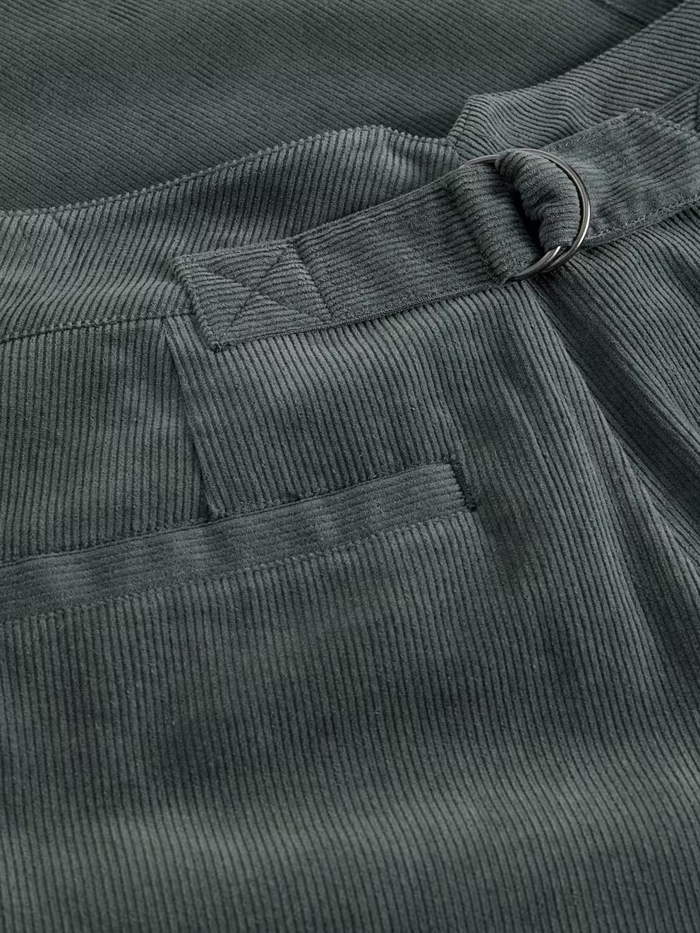 DARK GREEN SASHA CORD WIDE LEG TROUSER