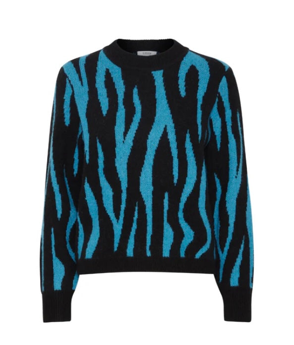 SWEDISH BLUE MIX MARTINE JACQUARD JUMPER