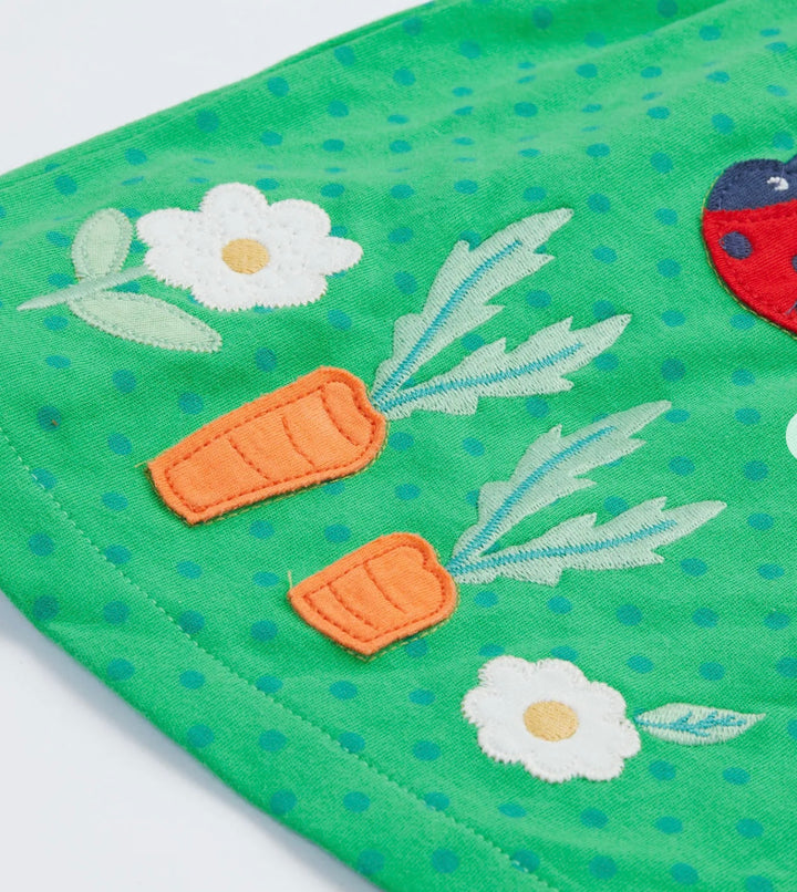 SELMA PINAFORE OUTFIT, GREEN SPOT/LADYBIRD
