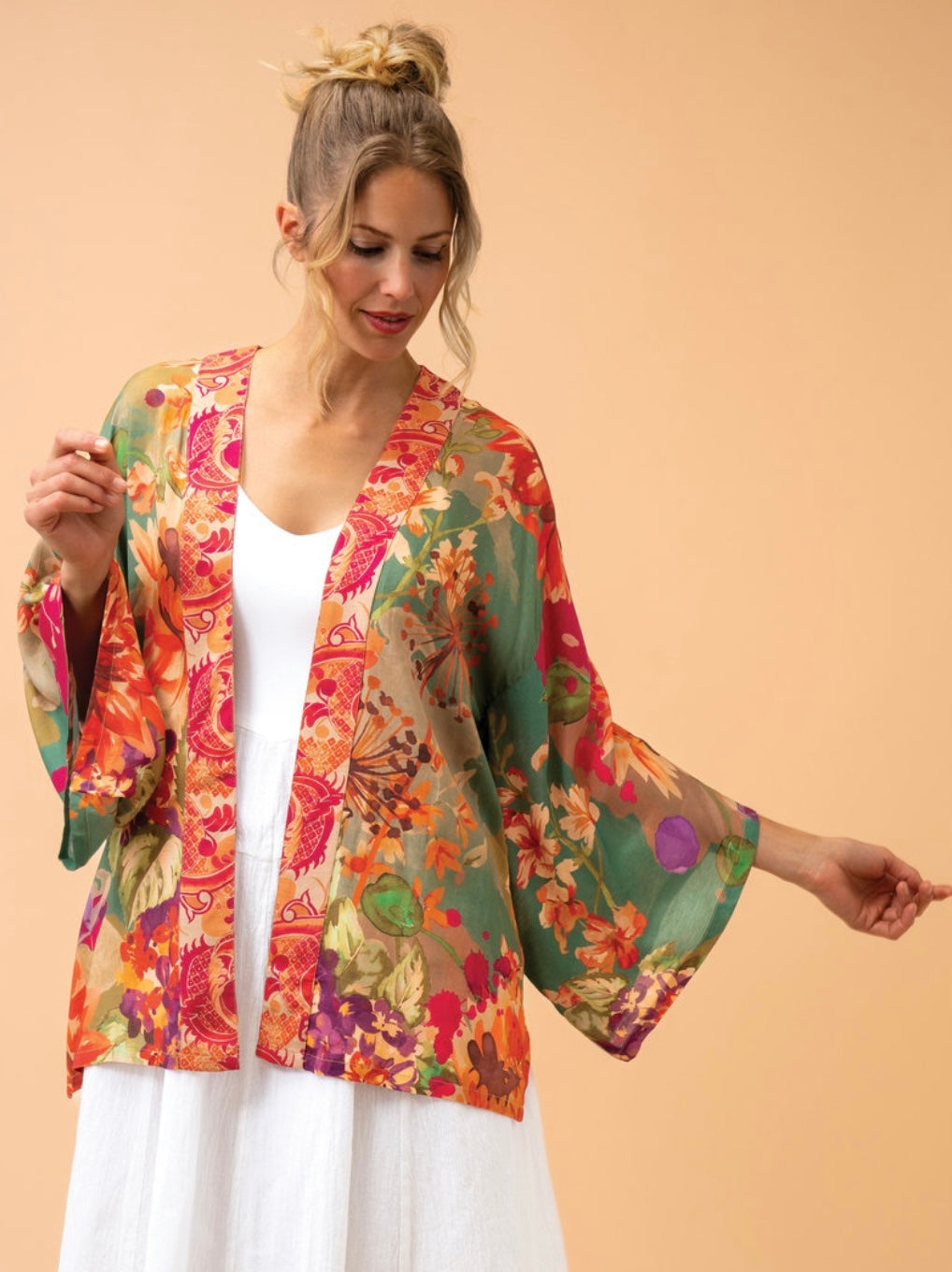 BIRDS & BLOOMS SAGE KIMONO