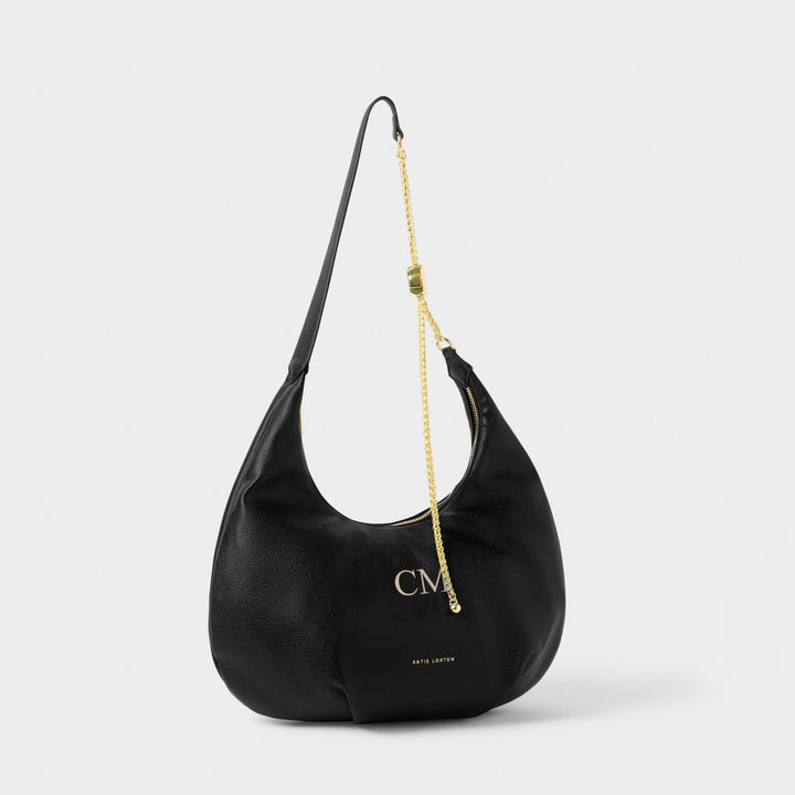 REMI SLIDER CHAIN SHOULDER BAG BLACK