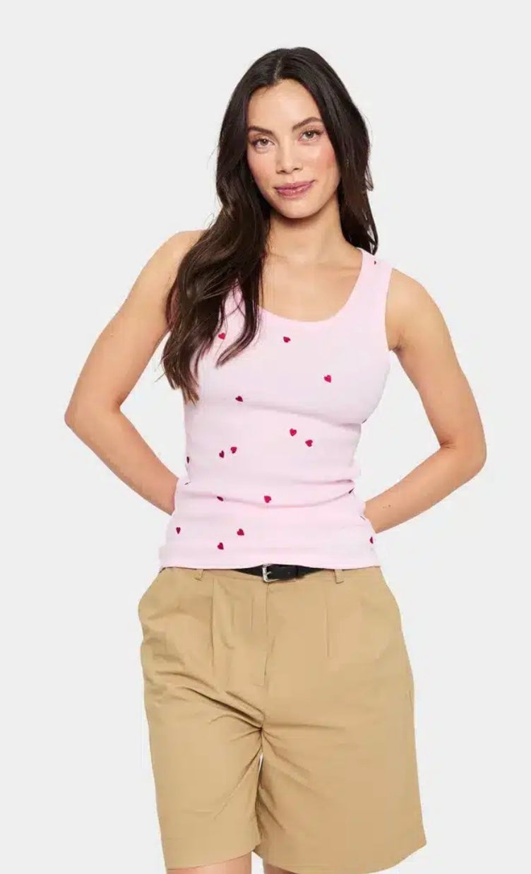 ZISTE TANK TOP TENDER TOUCH RED HEARTS
